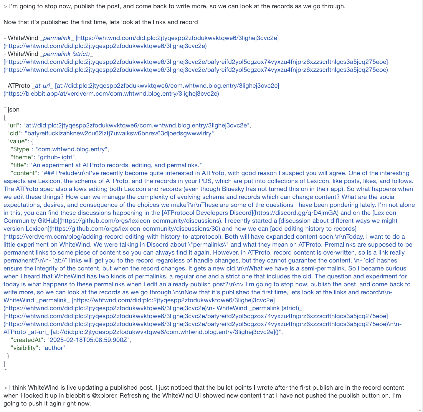 evidence of live editing in record json